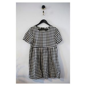 Black and White Gingham Babydoll Dress